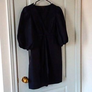 BCBG Navy blue Ballon sleeve, v neck dress